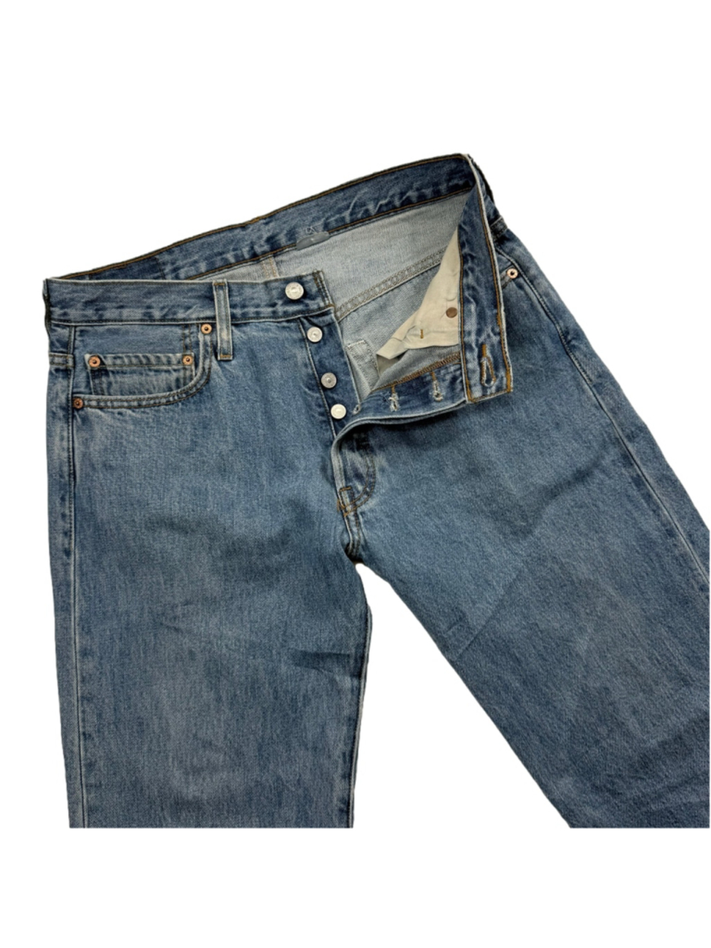 Men's Levi's 501 33x30 Button Fly Stonewash Blue Jeans Regular Straight Fit